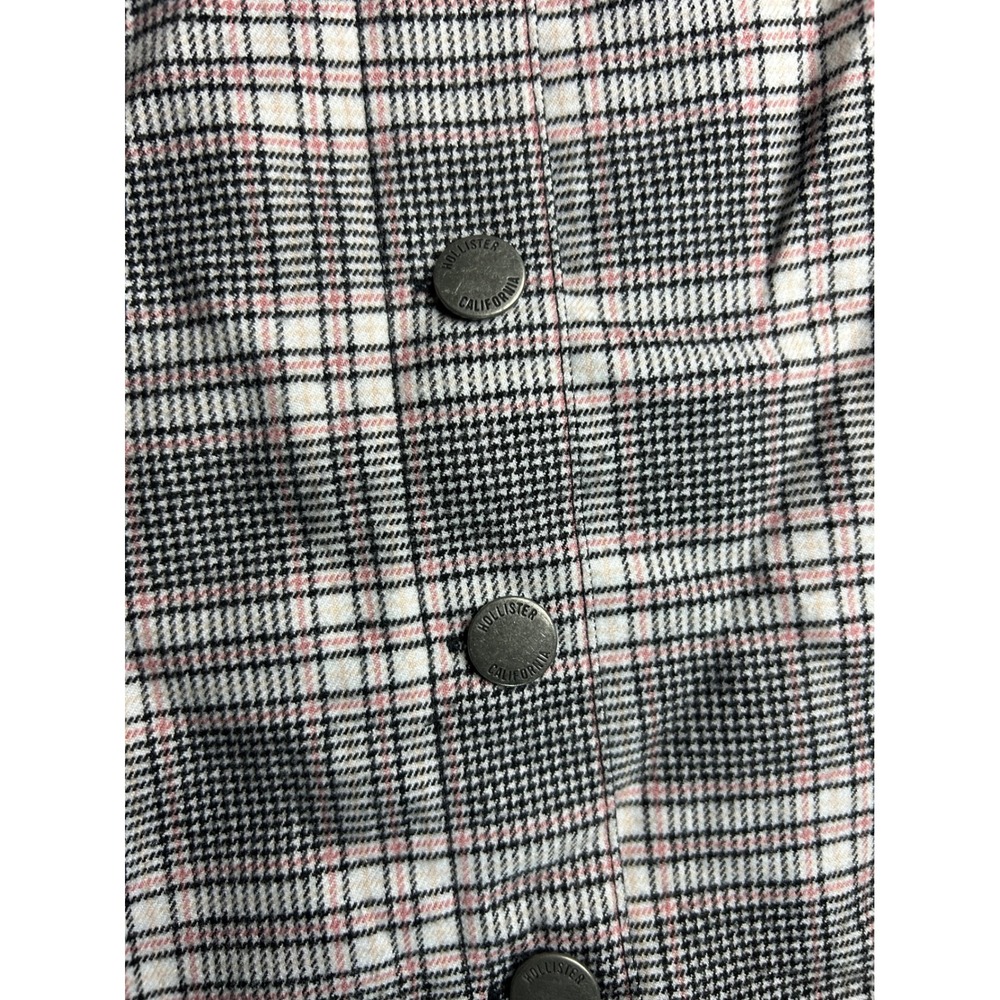 Hollister Skirt Women S Pink Black Ultra High-Rise Plaid Mini Button-Front Y2K - Picture 8 of 8